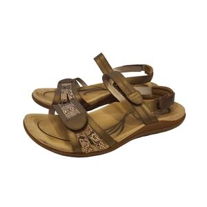 ABEO BRYNN BIOSYSTEM SANDALS BROWN SNAKE REPTILE ANKLE‎ STRAP SIZE 9.5 N